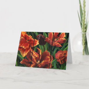 Carte de note blanche "Parrot Tulips Triptych"