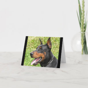 Carte de note blanche pour Chien à chienne Doberma