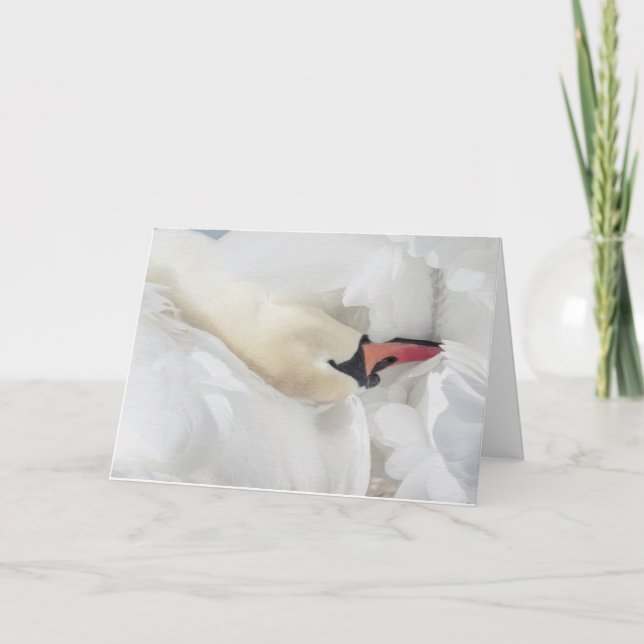 Carte de note blanche pour cygne muet (Devant)