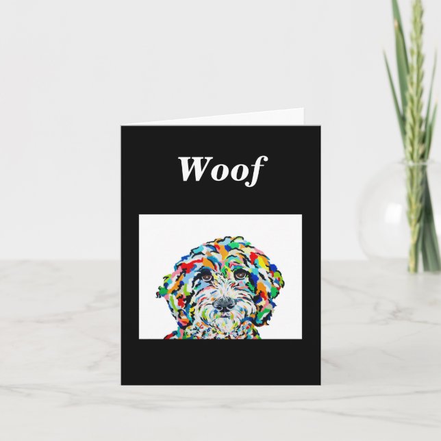 Carte de note blanche Sheepadoodle (Devant)