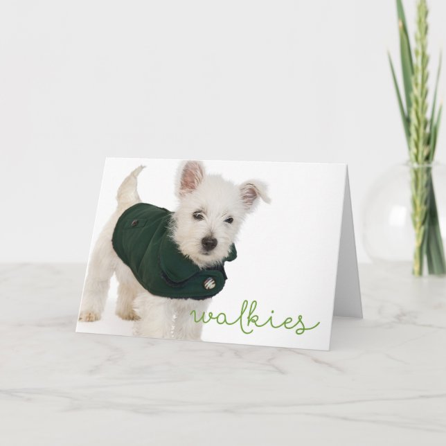 Carte de note blanche Westie Walkies (Devant)