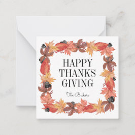 Carte de note Bon thanksgiving de feuilles d'autom