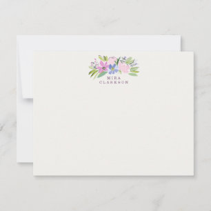 Carte de note Bouquet Floral Pastel