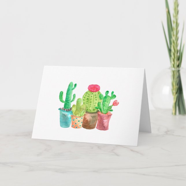 Carte de note cactus vide (Devant)