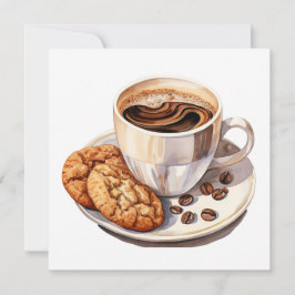 Carte de note café et cookies
