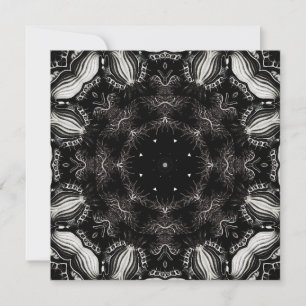 Carte de note Carré Abstraite Black and White Desi