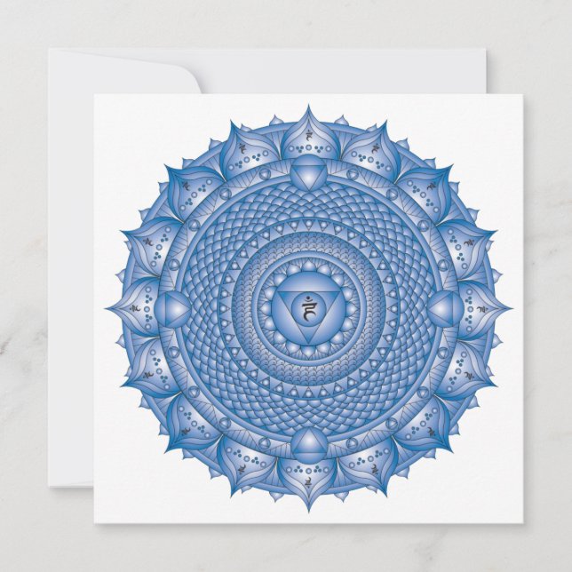 Carte de note Carré Throat Chakra Blue Mandala (Devant)