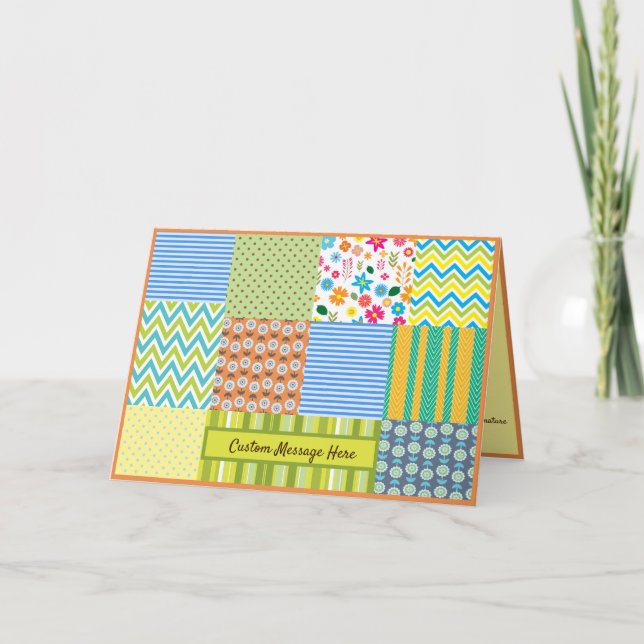 Carte de note / Carte de vœux Patchwork Quilt (Devant)