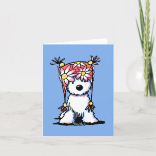 Carte de note Casquette florale KiniArt Westie