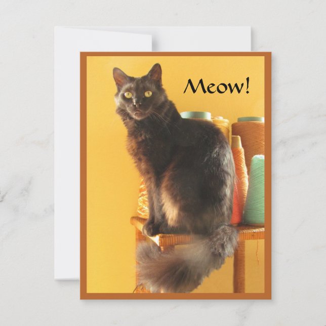 Carte de note - Chat artisanal (Devant)
