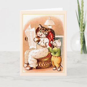 Carte de note Chat et Kitten vintage