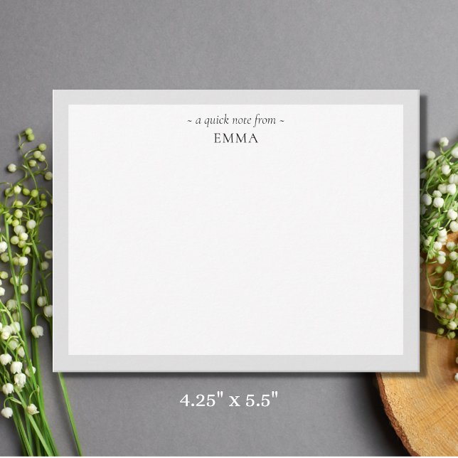 Carte de note chic moderne "A Quick Note From" (Créateur téléchargé)