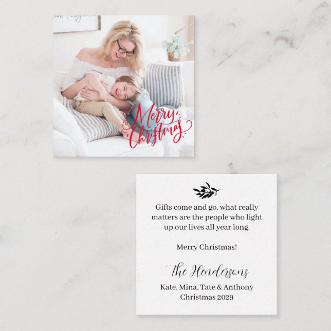 Carte de note classique Joyeux Noël BUDGET (Devant / Derrière)