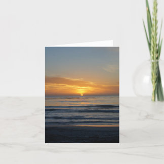 Carte de note, coucher du soleil sur la côte de la