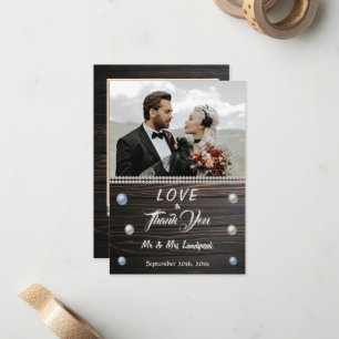 Carte de note Country Wood White Pearls & Lace Tha