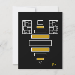 Carte de note d'abeille Abstraite