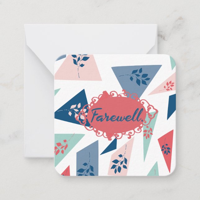 Carte de note d'adieu (Devant)