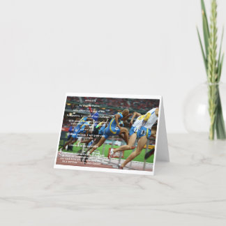 Carte de note d'affirmation de "adversité" (blanc)