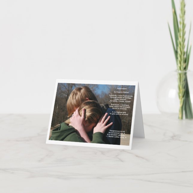 Carte de note d'affirmation de "rémission" (blanc (Devant)