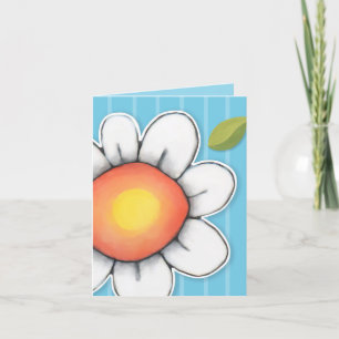 Carte de note Daisy Joy bleu rayures