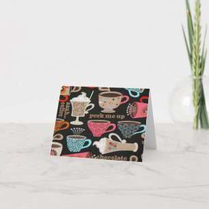 Carte de note d'amants de café de Latte de café