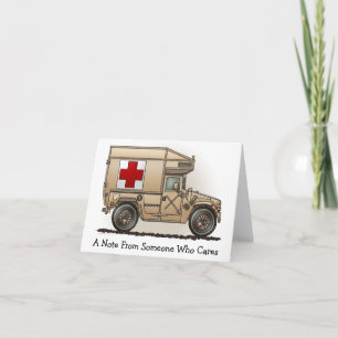 Carte de note d'ambulance militaire Hummer