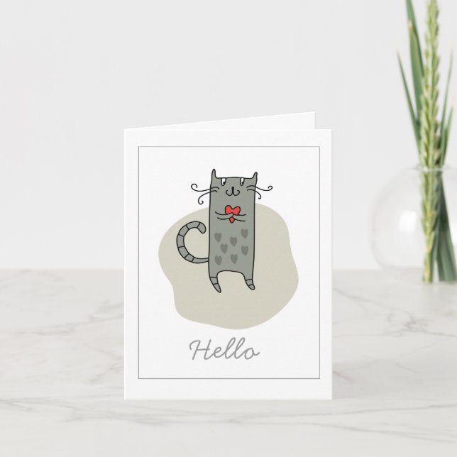 Carte de note d'amitié Hello (Devant)