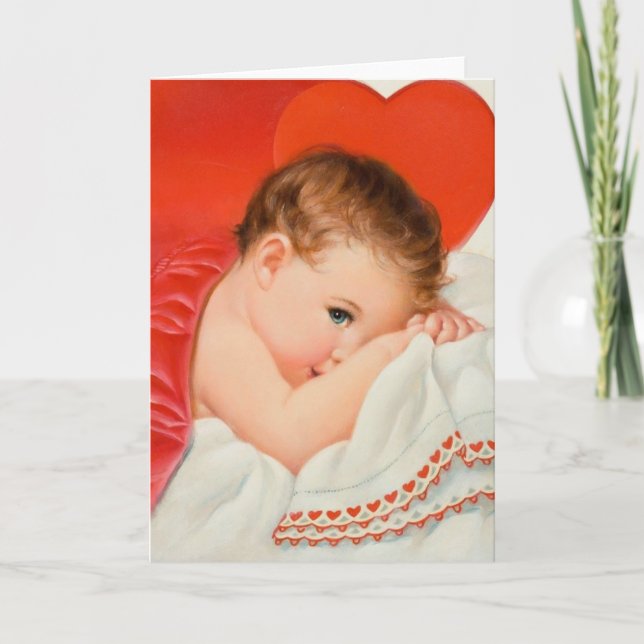 Carte de note d'amour pour bébé au coeur vintage (Devant)