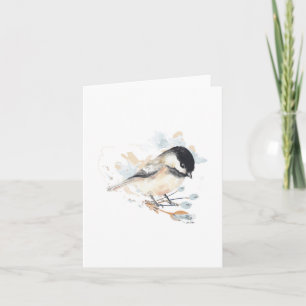 Carte de note d'aquarelle au poulet