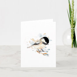 Carte de note d'aquarelle au poulet