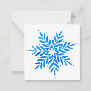 Carte de note d'aquarelle Blue Snowflop