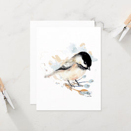 Carte de note d'aquarelle de poulet