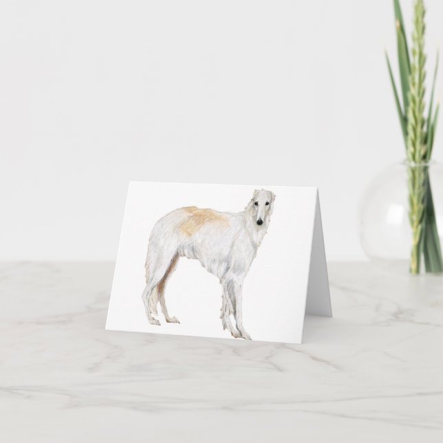 Carte de note d'art de Chien Borzoi (Devant)