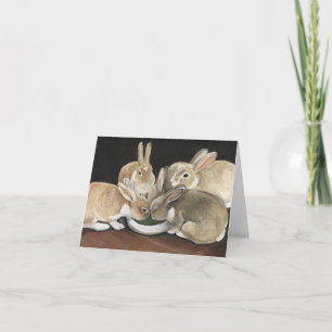 Carte de note d'art de temps de repas de lapin