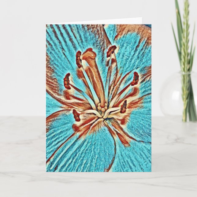 Carte de note d'art en fleurs de tapisserie peinte (Devant)