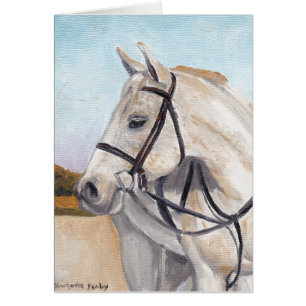 Carte de note d'art équine du Cheval blanc