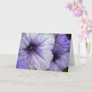 Carte de note d'art florale Pétunia violet