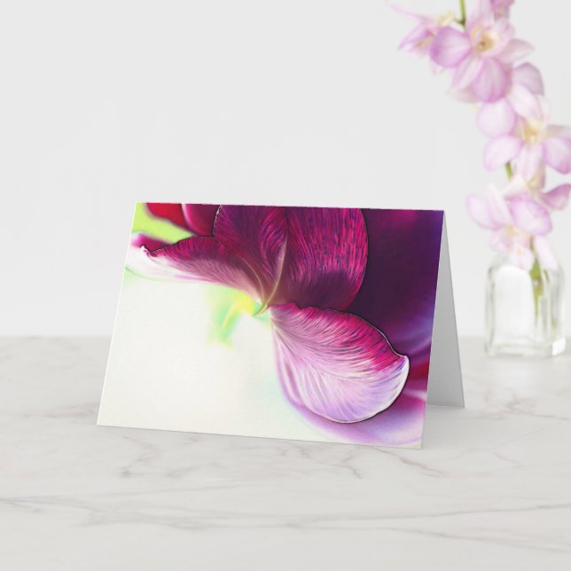 Carte de note d'art Pétales de Tulipes Abstraites (Orchidée)