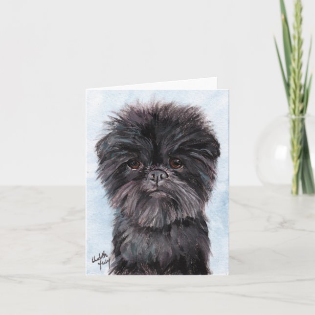 Carte de note d'art pour chien Affenpinscher (Devant)
