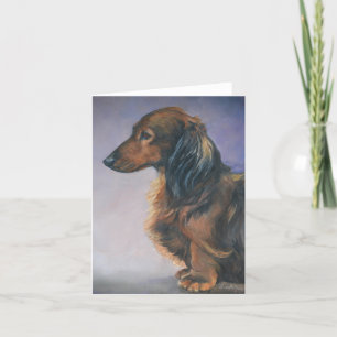 Carte de note d'art pour chien de profil long Hair