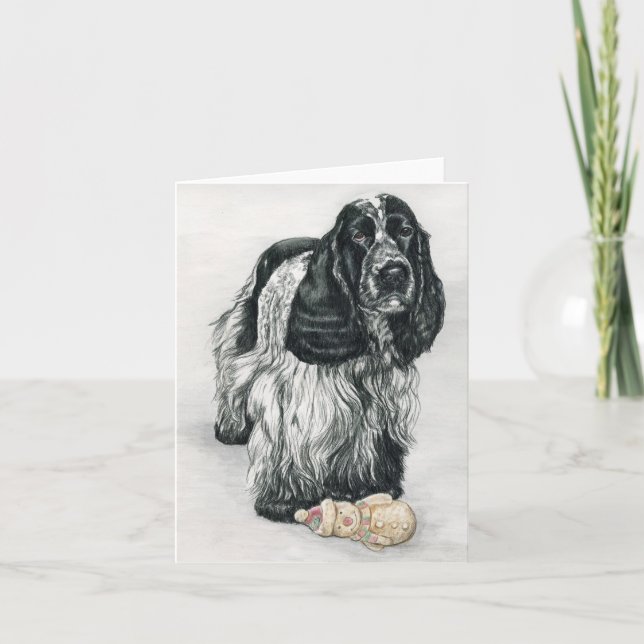 Carte de note d'art pour chien espagnol Cocker (Devant)