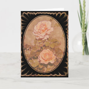 Carte de note d'art Rose de style Vintage gothique