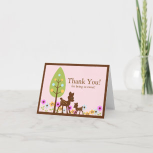Carte de note de Baby shower de cerfs