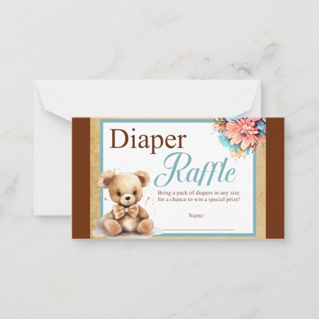 Carte de note de Baby shower de plongeur Boho Blue (Devant)