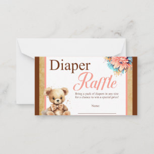Carte de note de Baby shower de plongeur Boho Pink
