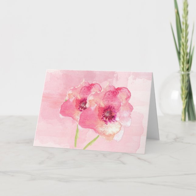 Carte de note de blanc d'aquarelle de feuille (Devant)