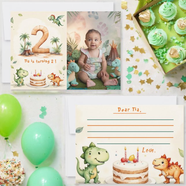 Carte de note de capsule temporelle de dinosaure P (Créateur téléchargé)