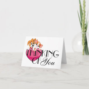 Carte de note de chat et de chien mignonne vierge