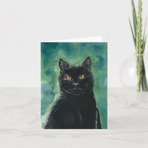 Carte de note de chat noir