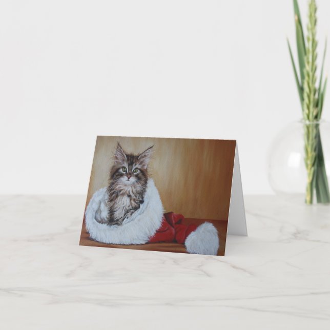 Carte de note de chaton de Noël (Devant)